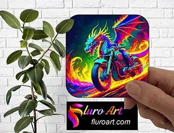 Coaster - Dragon on Motor Bike 1