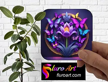 Coaster - Iris Flower With Butterfly 4