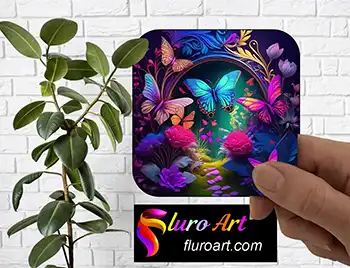 Coaster - Dcor art with Flowers & Butterflies 2