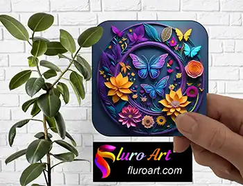 Coaster - Dcor art with Flowers & Butterflies 6