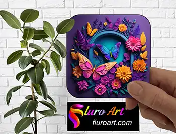 Coaster - Dcor art with Flowers & Butterflies 7