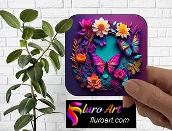 Coaster - Dcor art with Flowers & Butterflies 8