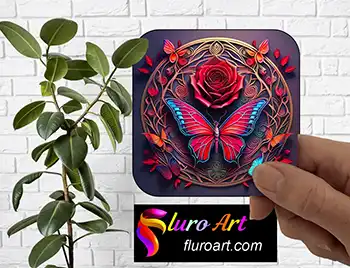 Coaster - Dcor art with Flowers & Butterflies 11