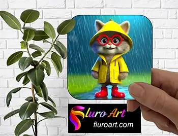 Coaster - Cat in Rain 1