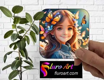 Coaster - Young Girl With Butterfles 1