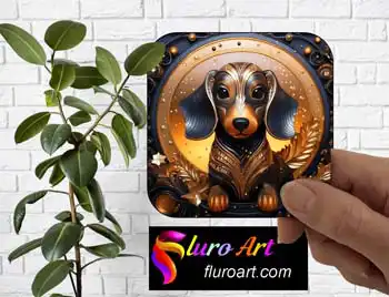 Coaster - Mini Dachsund Dog Crest 1