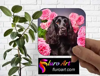 Coaster - Black Purebred Russian Spaniel Dog