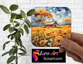 Coaster - Farm House In Field of Sunflowers