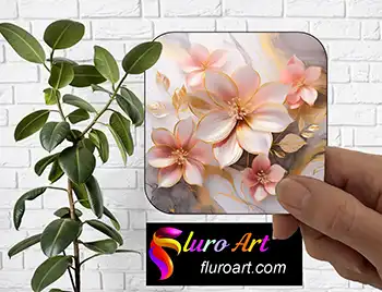 Coaster - Golden Pastel Flowers 2