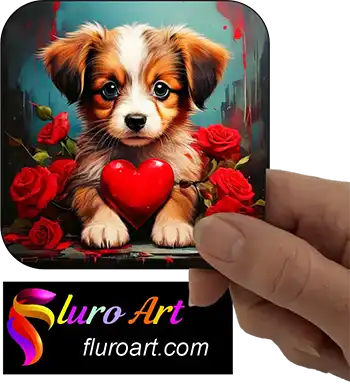 Coaster - Valentines Dog 1