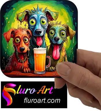 Coaster - Dogs With Red Wine 1