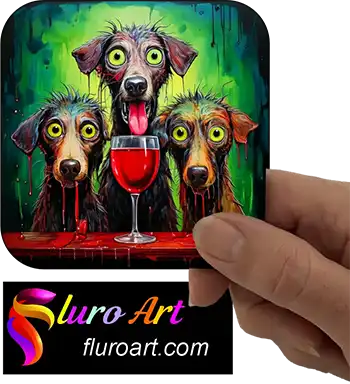 Coaster - Dogs With Red Wine 2